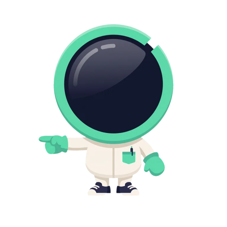 Tico, o mascote do OddLab, apontando para o exemplo real